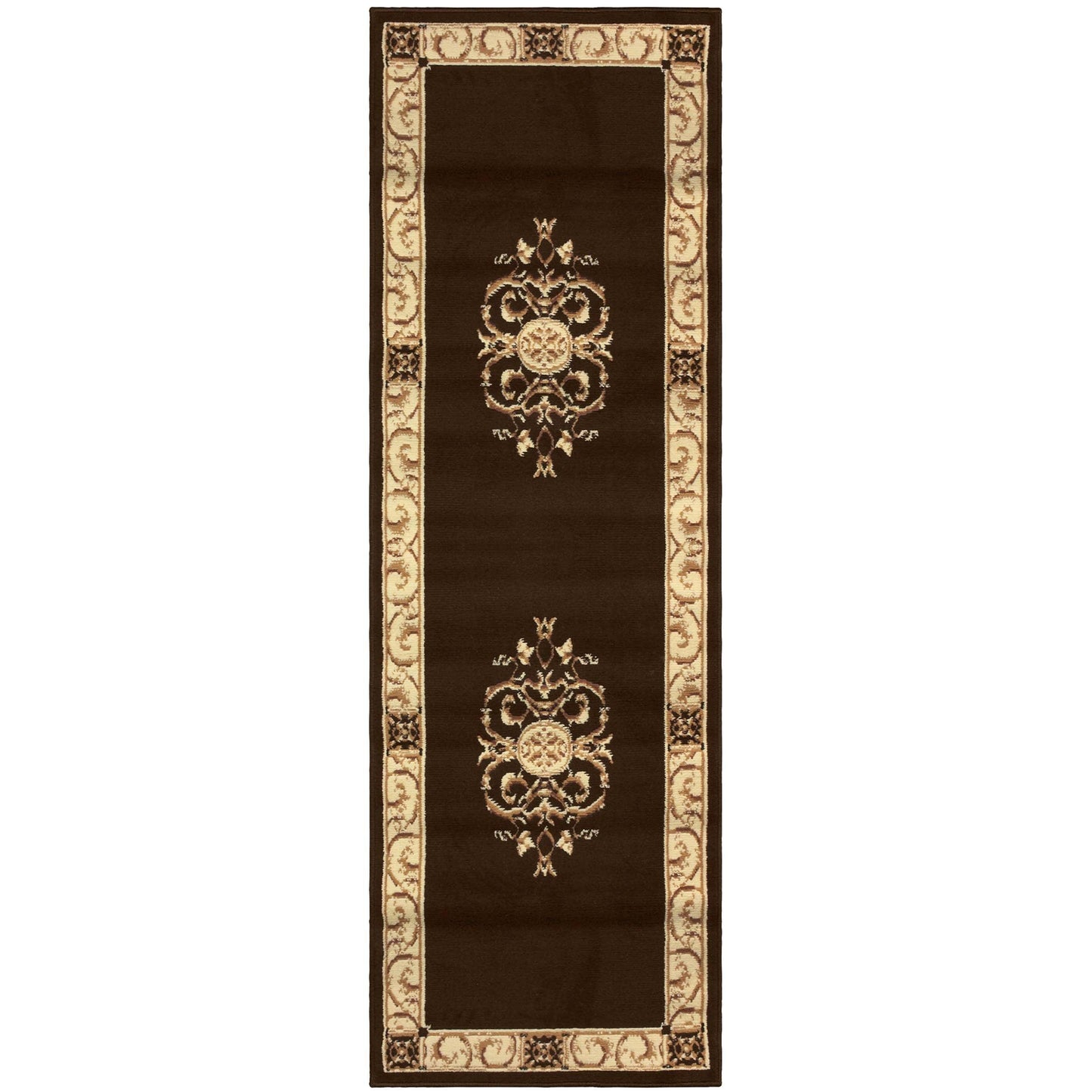 Oversized Medallion Modern Bohemian Indoor Area Rug or Runner Rug - Coffee