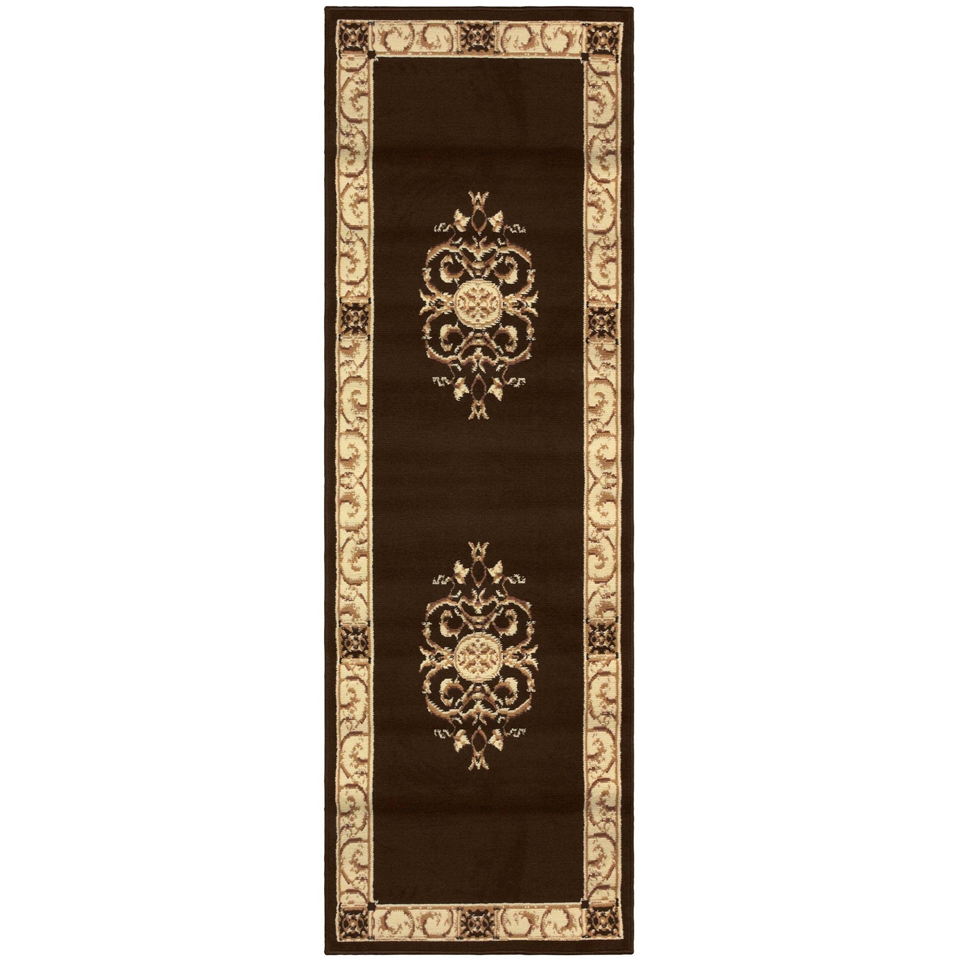 Oversized Medallion Modern Bohemian Indoor Area Rug or Runner Rug - Coffee