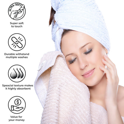 Soho Ribbed Cotton Absorbent 3 Piece Assorted Towel Set - Coffee