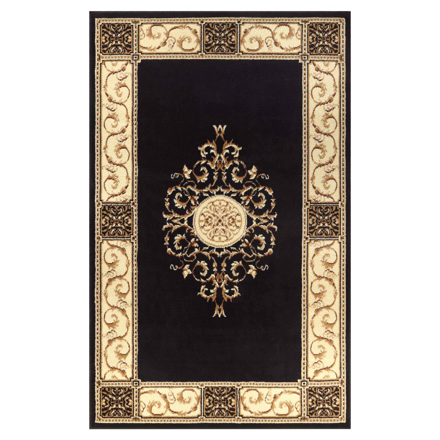 Oversized Medallion Modern Bohemian Indoor Area Rug or Runner Rug - Coffee