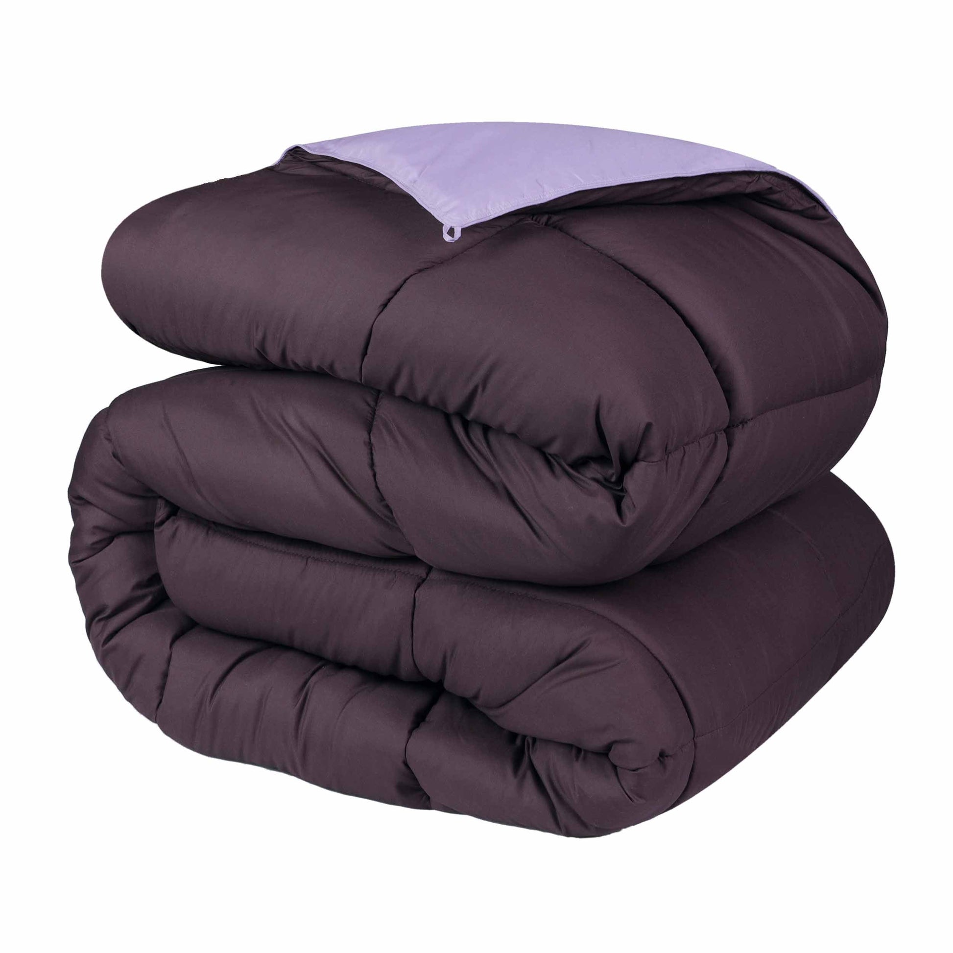 Brushed Microfiber Reversible Down Alternative Comforter - Plum-Lilac