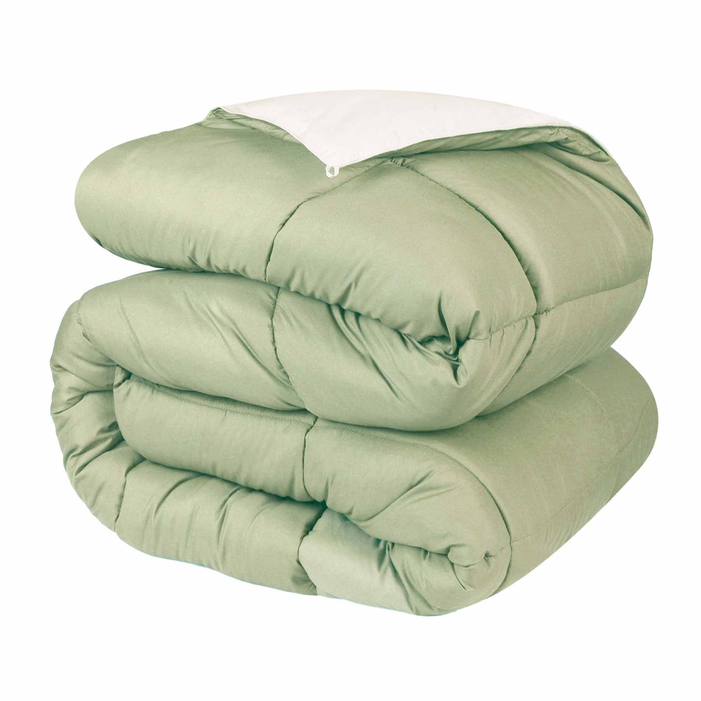 Brushed Microfiber Reversible Down Alternative Comforter - Ivory-sage