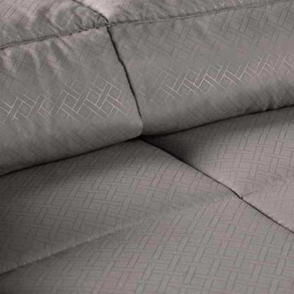 Monochrome Basketweave Plush Microfiber Down Alternative Comforter - Charcoal