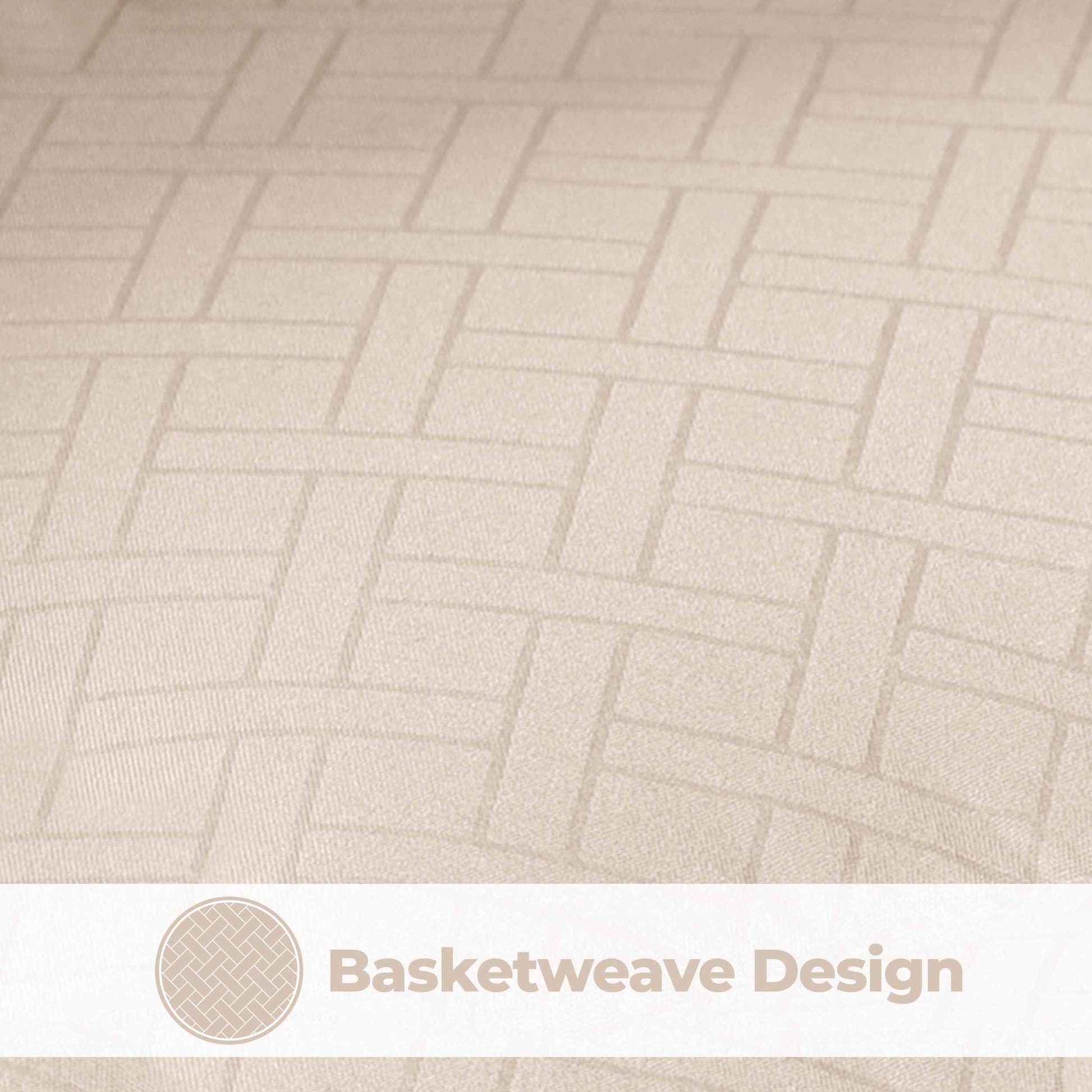 Monochrome Basketweave Plush Microfiber Down Alternative Comforter - Cream