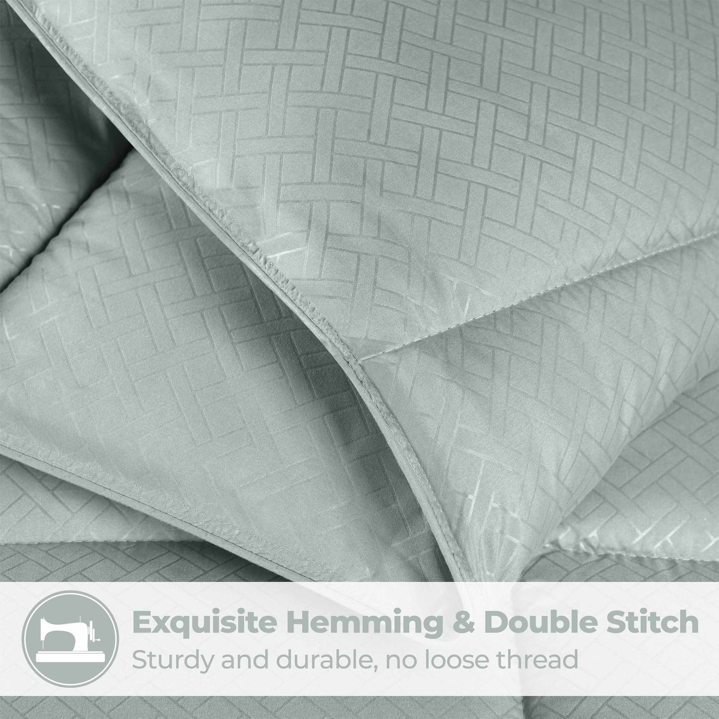 Monochrome Basketweave Plush Microfiber Down Alternative Comforter - Jade