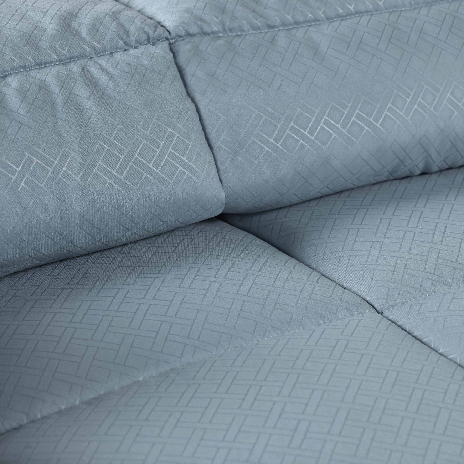 Monochrome Basketweave Plush Microfiber Down Alternative Comforter - Smoke Blue