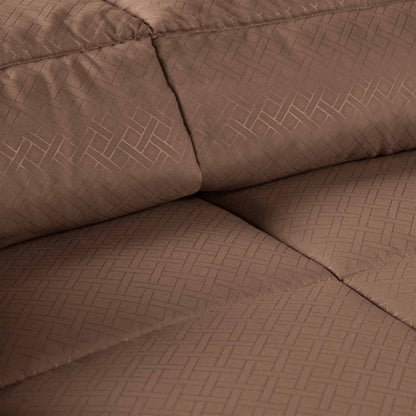 Monochrome Basketweave Plush Microfiber Down Alternative Comforter - Taupe