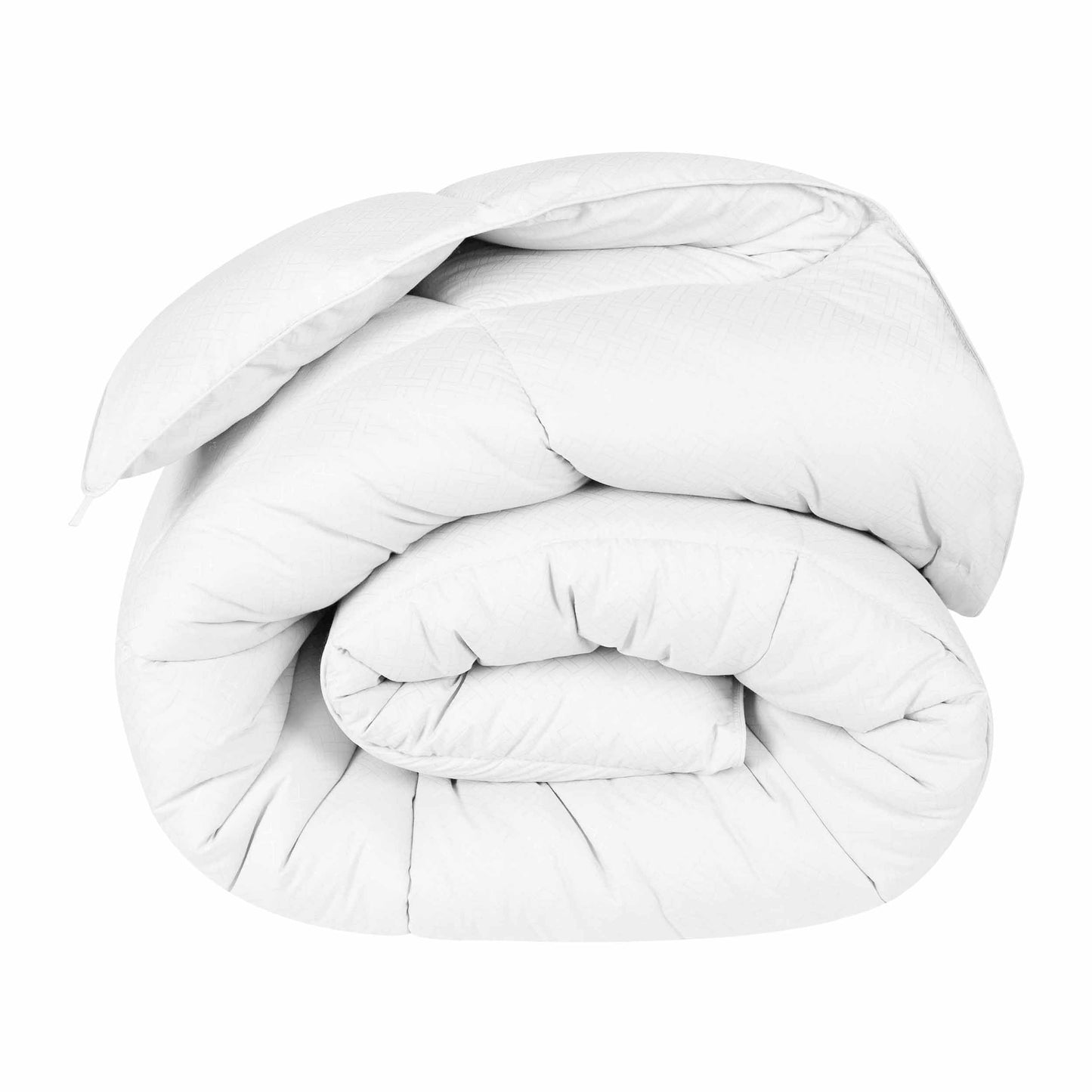 Monochrome Basketweave Plush Microfiber Down Alternative Comforter - White