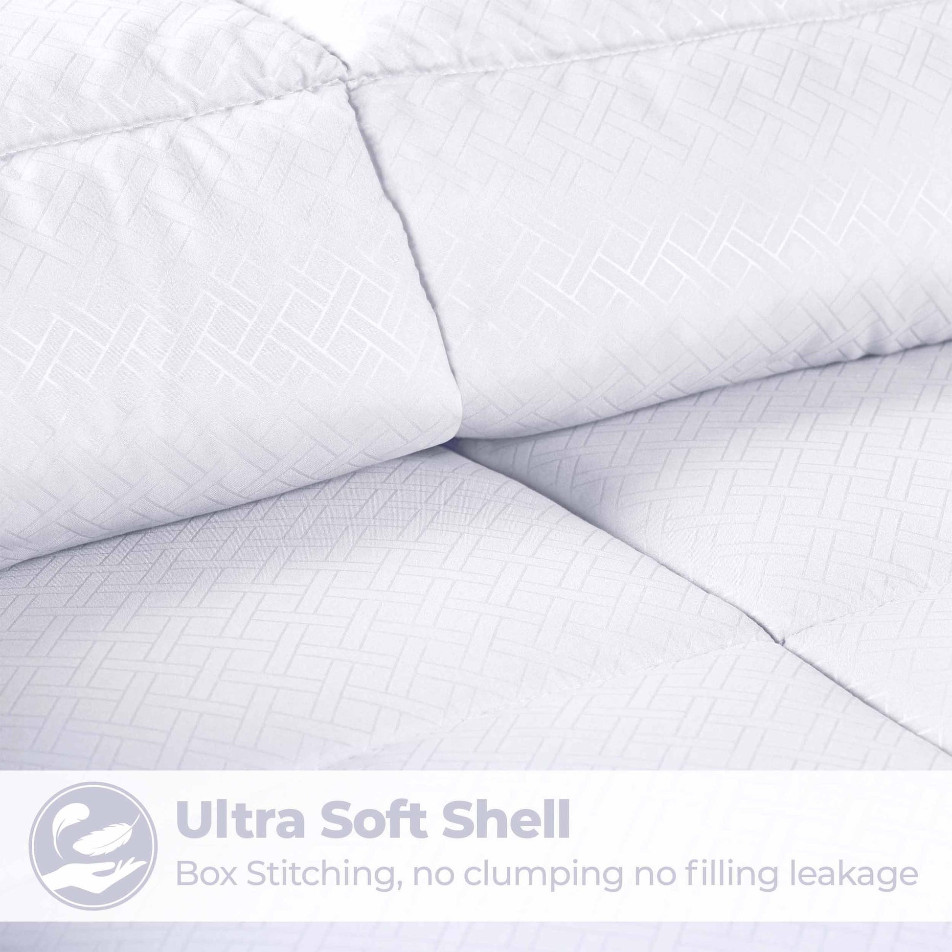 Monochrome Basketweave Plush Microfiber Down Alternative Comforter - White