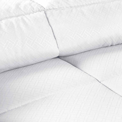 Monochrome Basketweave Plush Microfiber Down Alternative Comforter - White