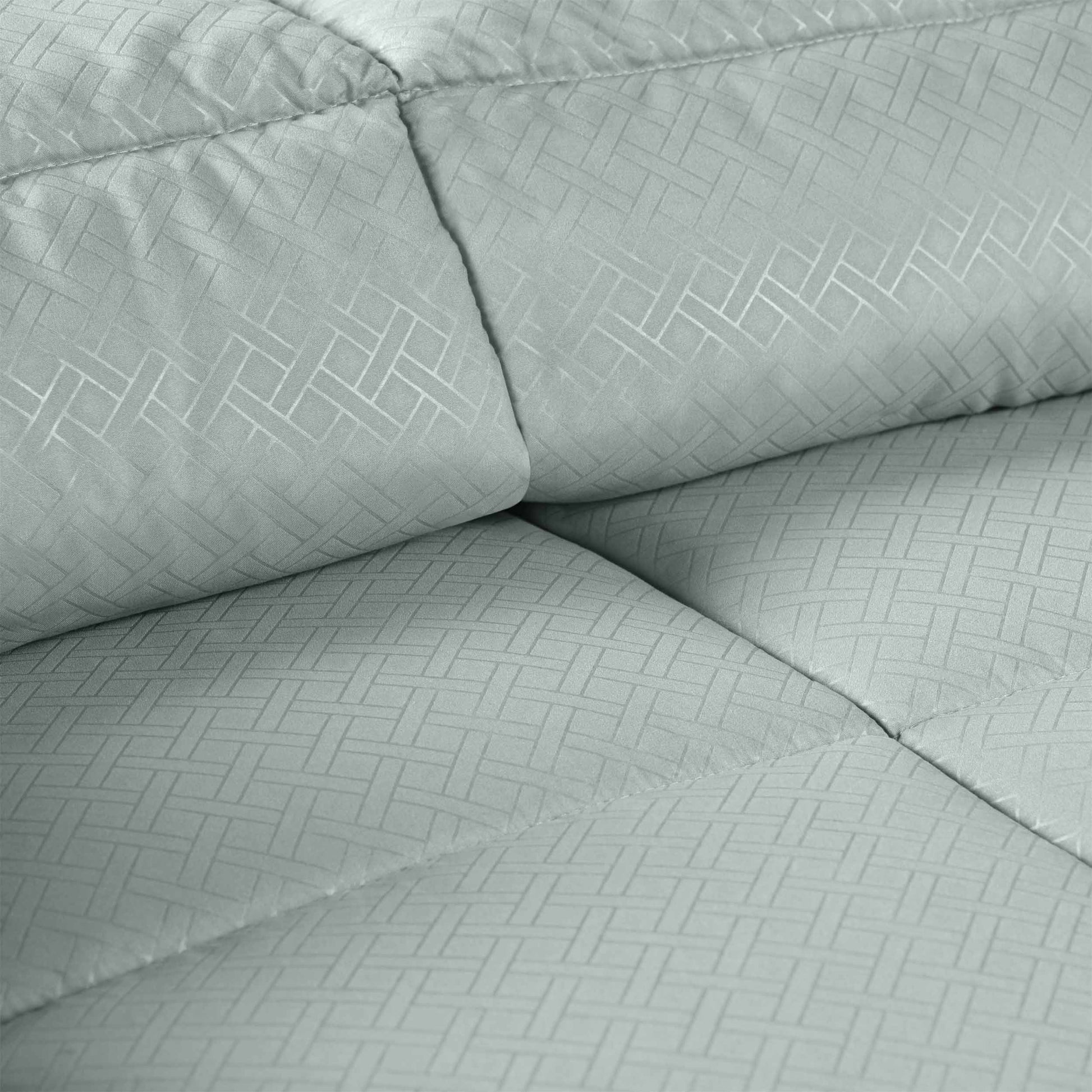 Monochrome Basketweave Plush Microfiber Down Alternative Comforter - Jade