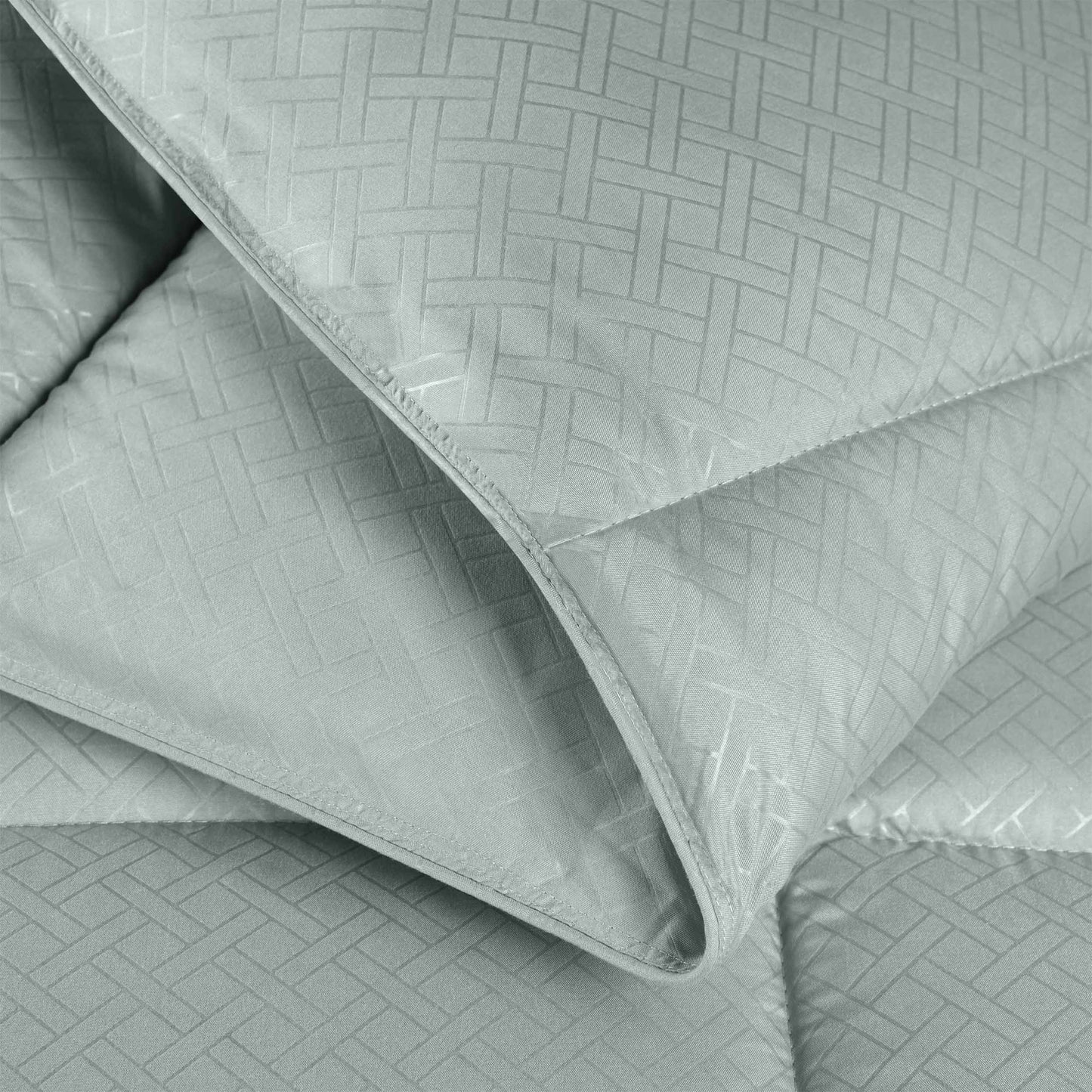 Monochrome Basketweave Plush Microfiber Down Alternative Comforter - Jade