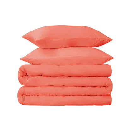 Egyptian Cotton 700 Thread Count Duvet Cover Bedding Set - Coral