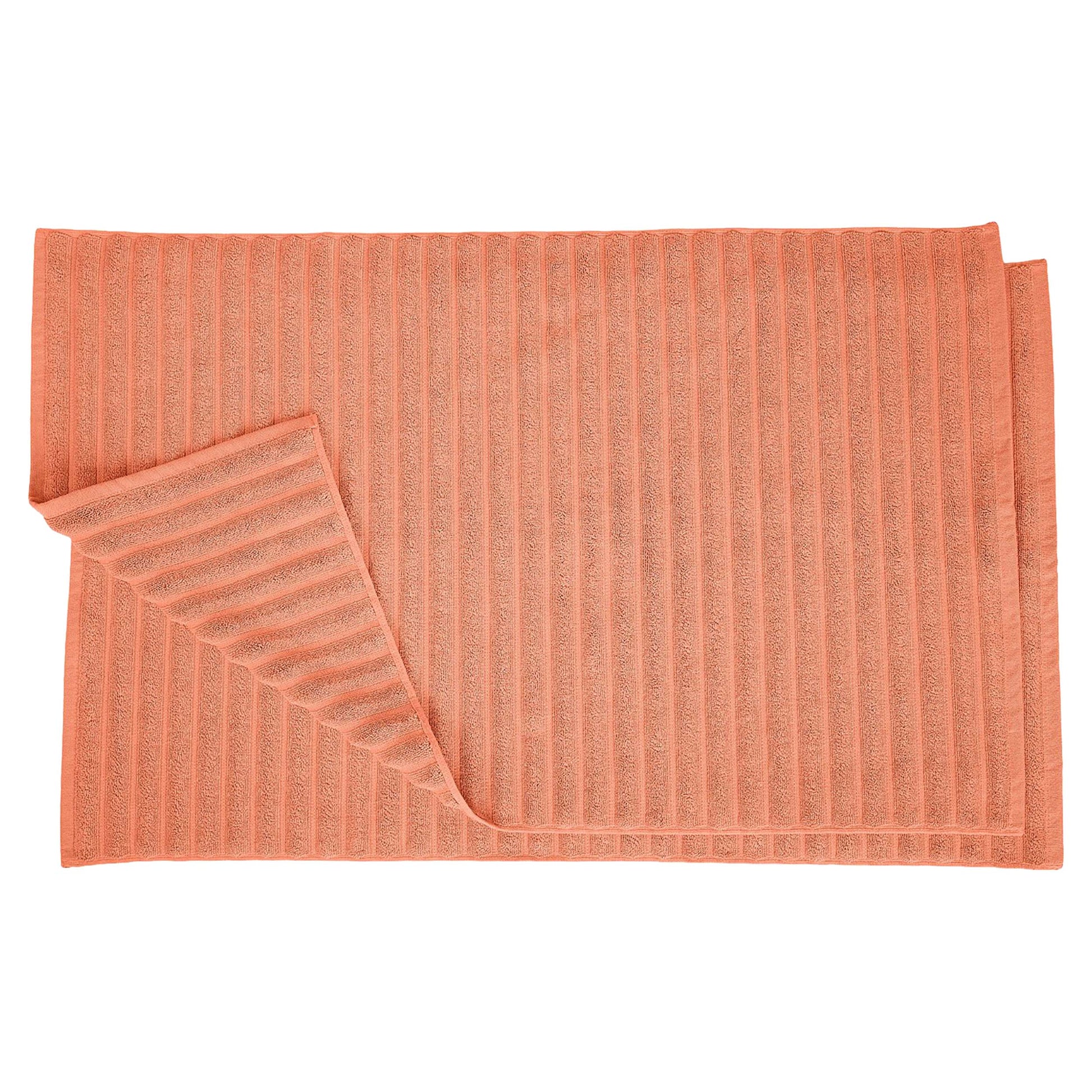 Lined 100% Cotton 1000 GSM 2-Piece Bath Mat Set - Coral