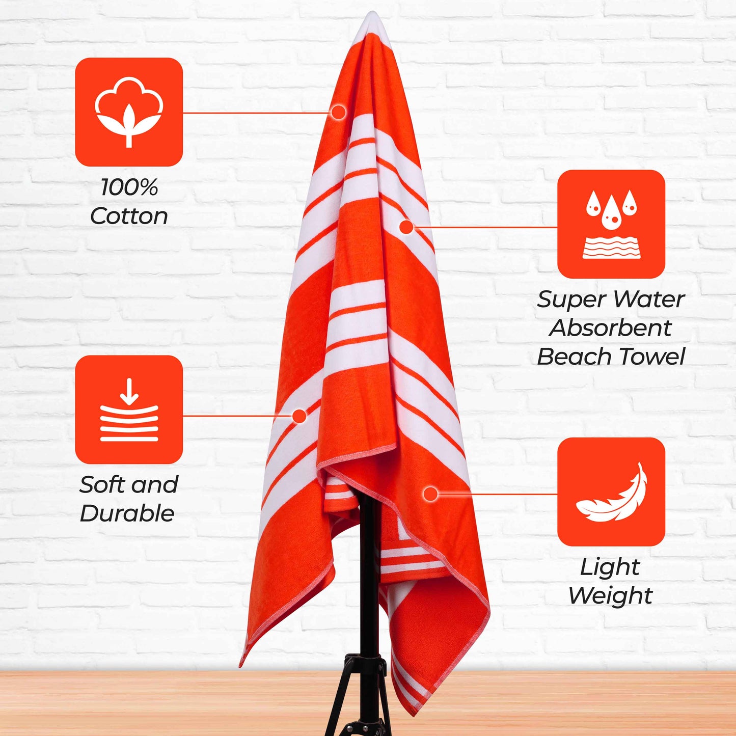 Striped Extra Large Oversized Absorbent Quick Dry Cotton Beach Towel