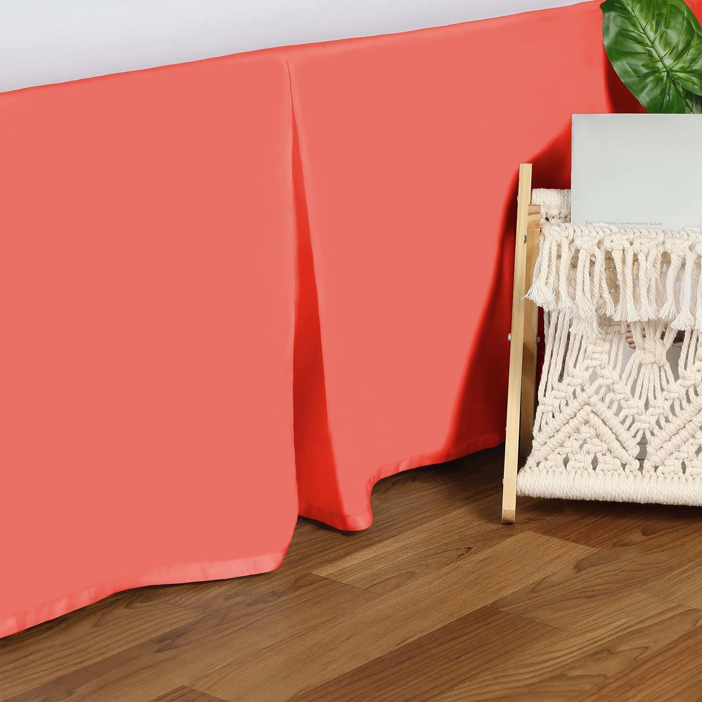 Egyptian Cotton 300 Thread Count Solid Bed Skirt - Coral