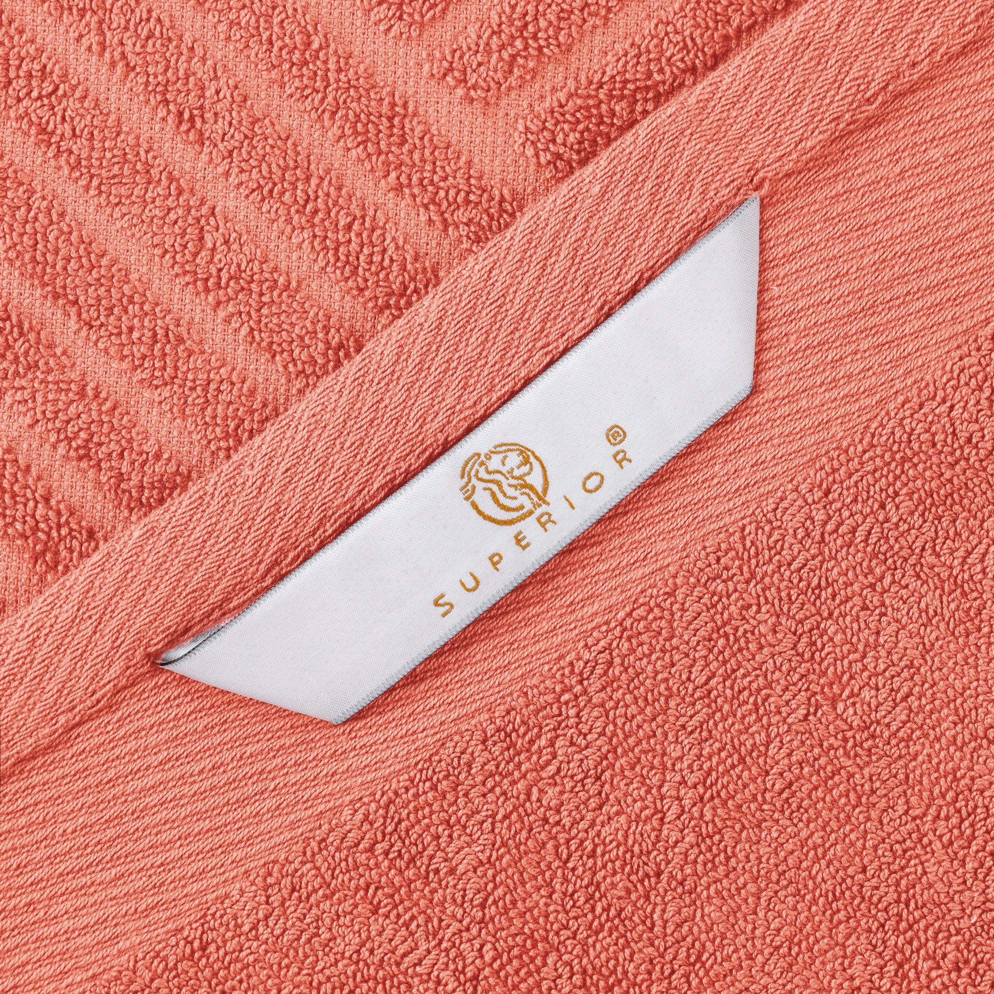 Basketweave Egyptian Cotton Jacquard 3 Piece Assorted Towel Set - Coral