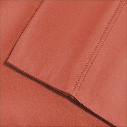 1200 Thread Count Cotton Blend 2 Piece Solid Pillowcase Set - Coral