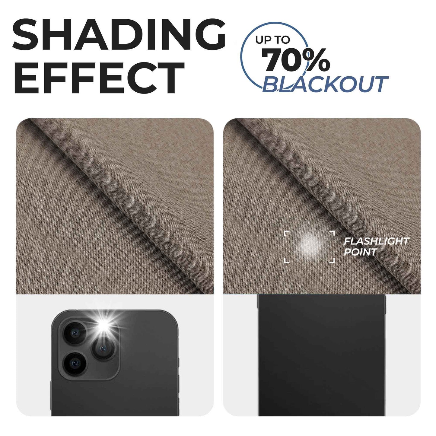 Linen Pattern Room Darkening Blackout Curtain Panel Set