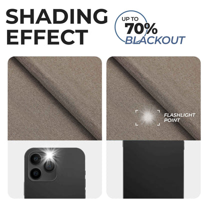 Linen Pattern Room Darkening Blackout Curtain Panel Set