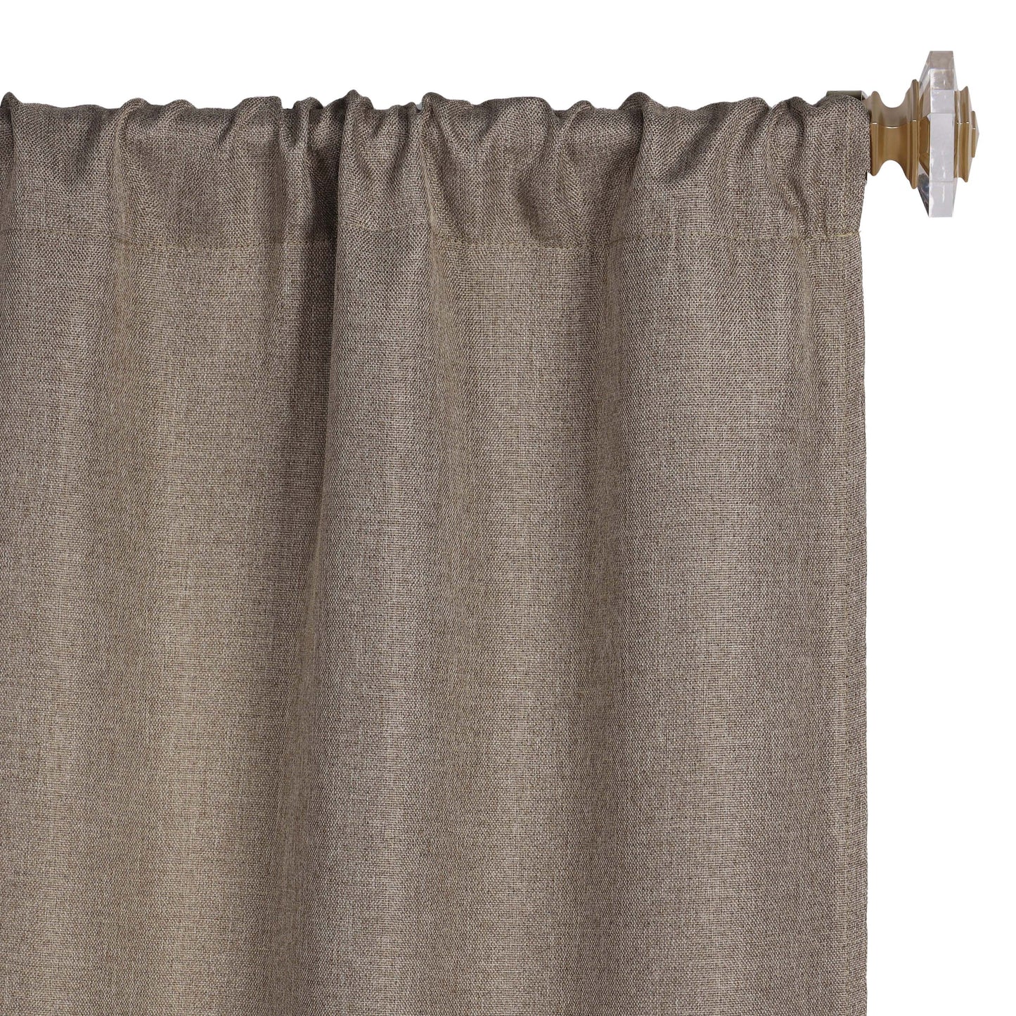 Linen Pattern Room Darkening Blackout Curtain Panel Set