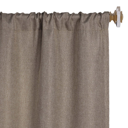 Linen Pattern Room Darkening Blackout Curtain Panel Set