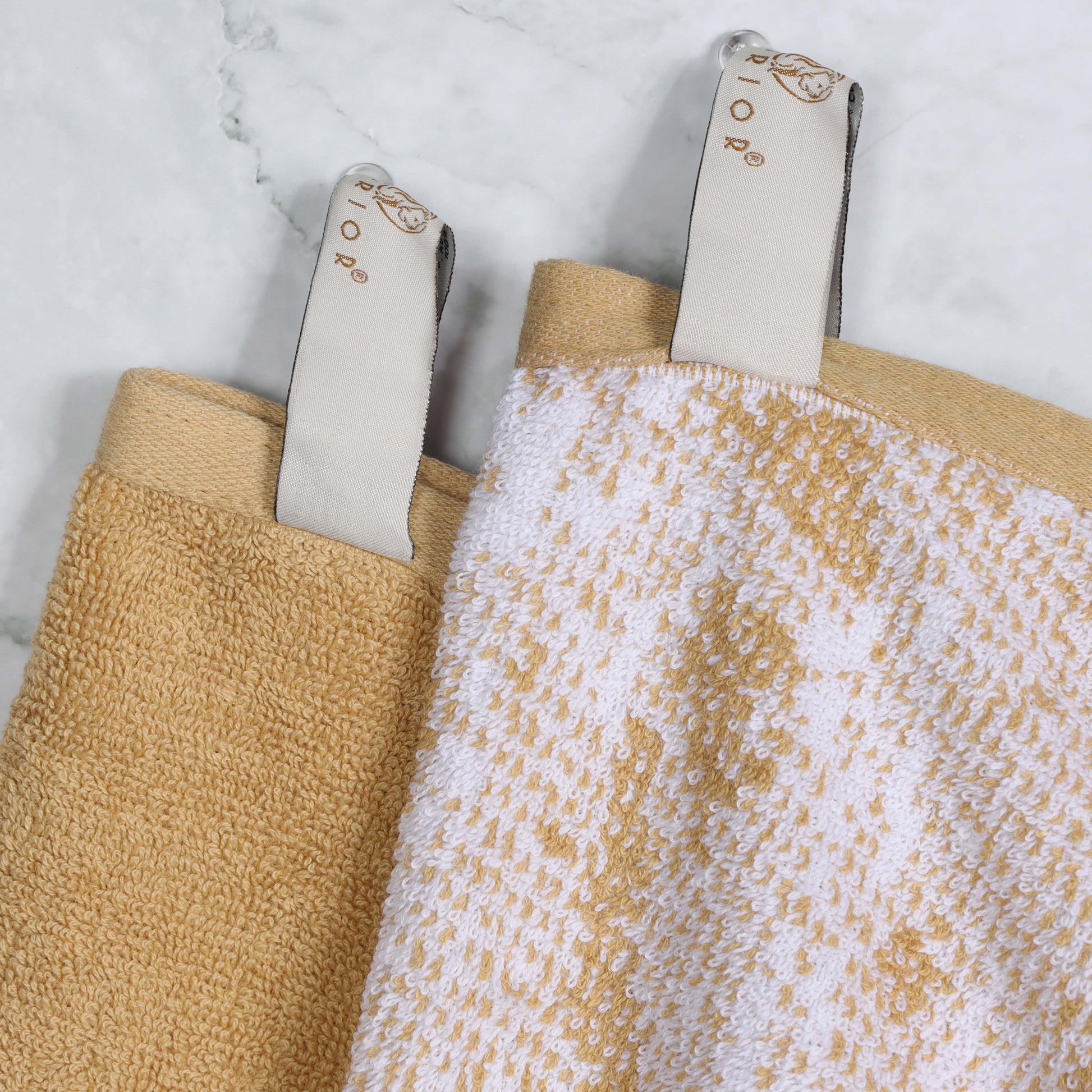 Cotton Marble and Solid Quick Dry 10 Piece Assorted Bathroom Towel Set - Bronze