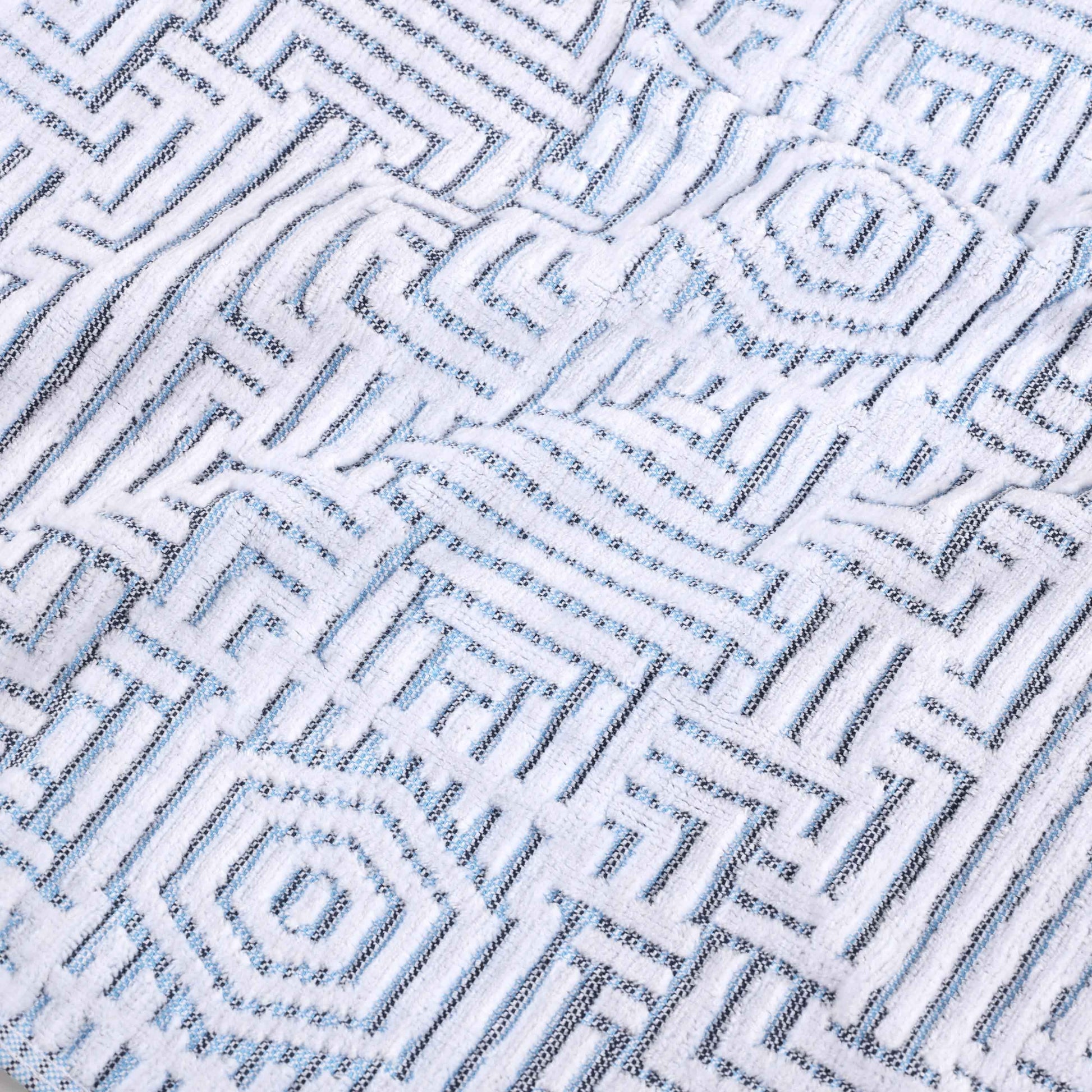 Cotton Modern Geometric Jacquard Plush Absorbent 3-Piece Towel Set - Blue