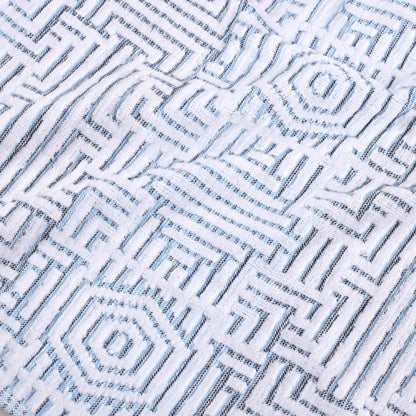 Cotton Modern Geometric Jacquard Plush Absorbent 3-Piece Towel Set - Blue