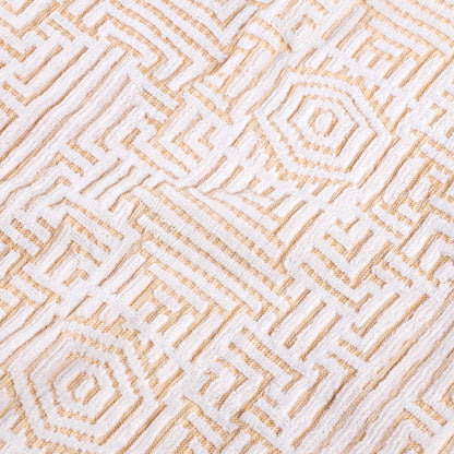 Cotton Modern Geometric Jacquard Plush Absorbent 3-Piece Towel Set - Gold