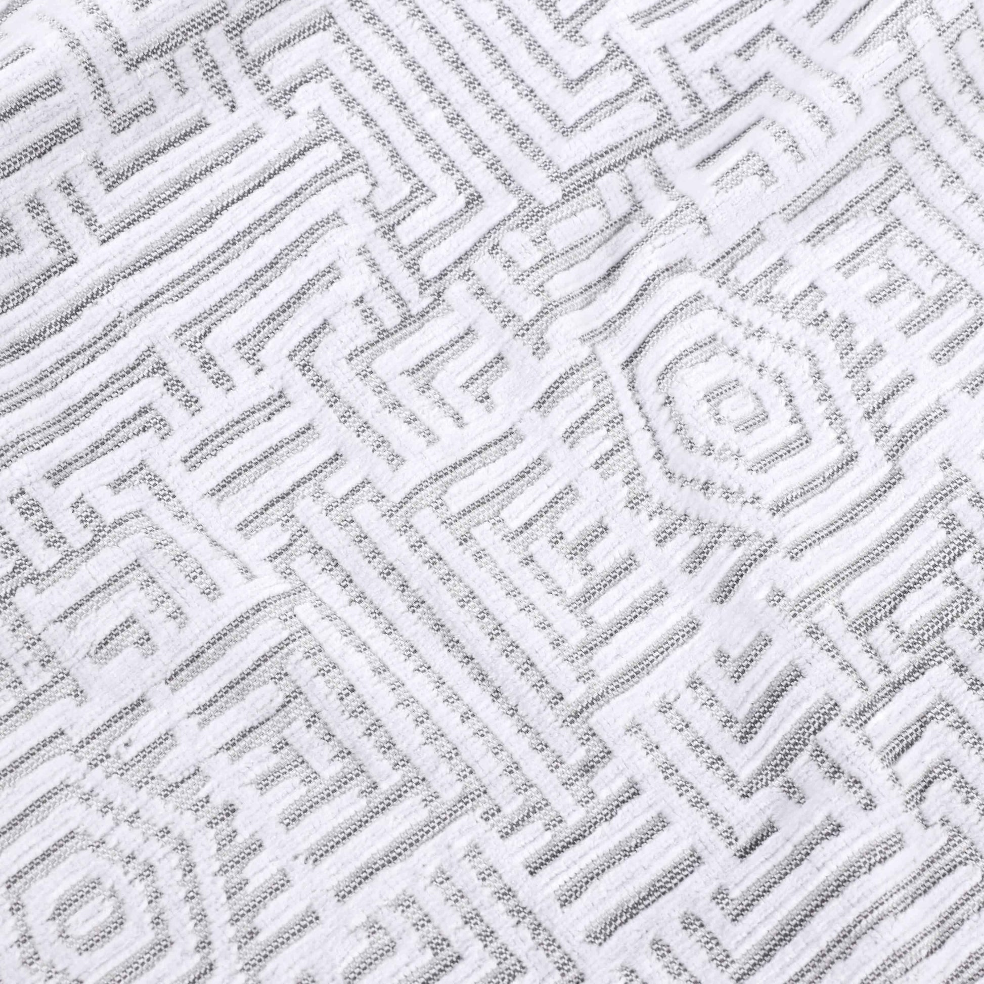 Cotton Modern Geometric Jacquard Plush Absorbent 3-Piece Towel Set - Platinum