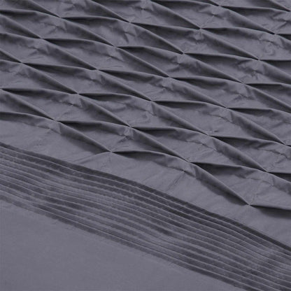 Superior Cozy Pleated Diamond Comforter Set - Grey