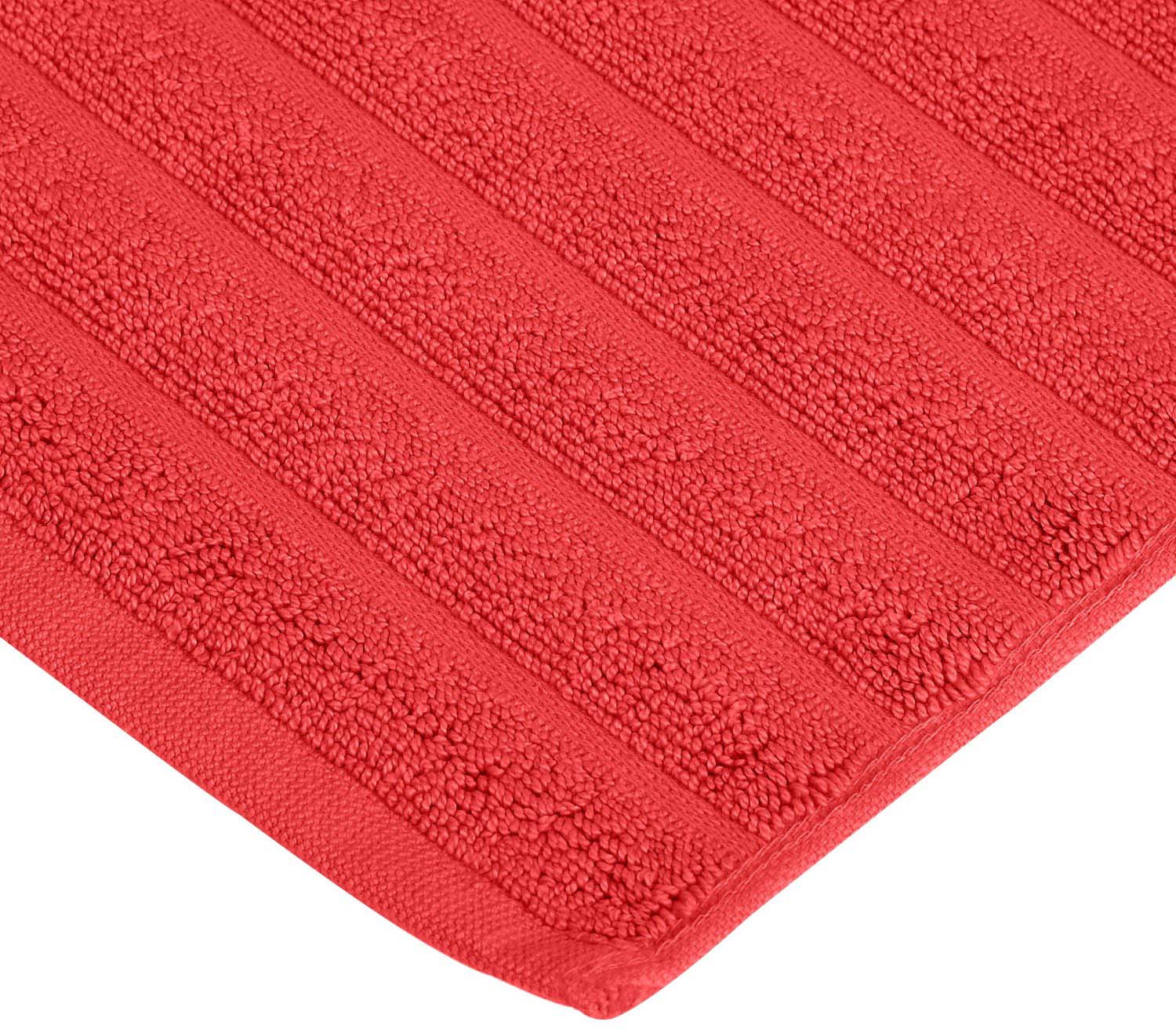 Lined 100% Cotton 1000 GSM 2-Piece Bath Mat Set - Cranberry