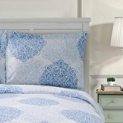  Crawford 300-Thread Count Cotton 3-Piece Duvet Cover Set - Blue