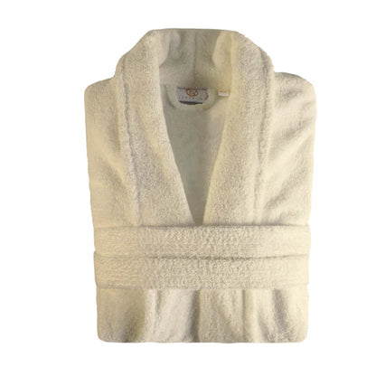 Classic Women's Bath Robe Turkish Cotton Bathrobe with Adjustable Belt - Cream