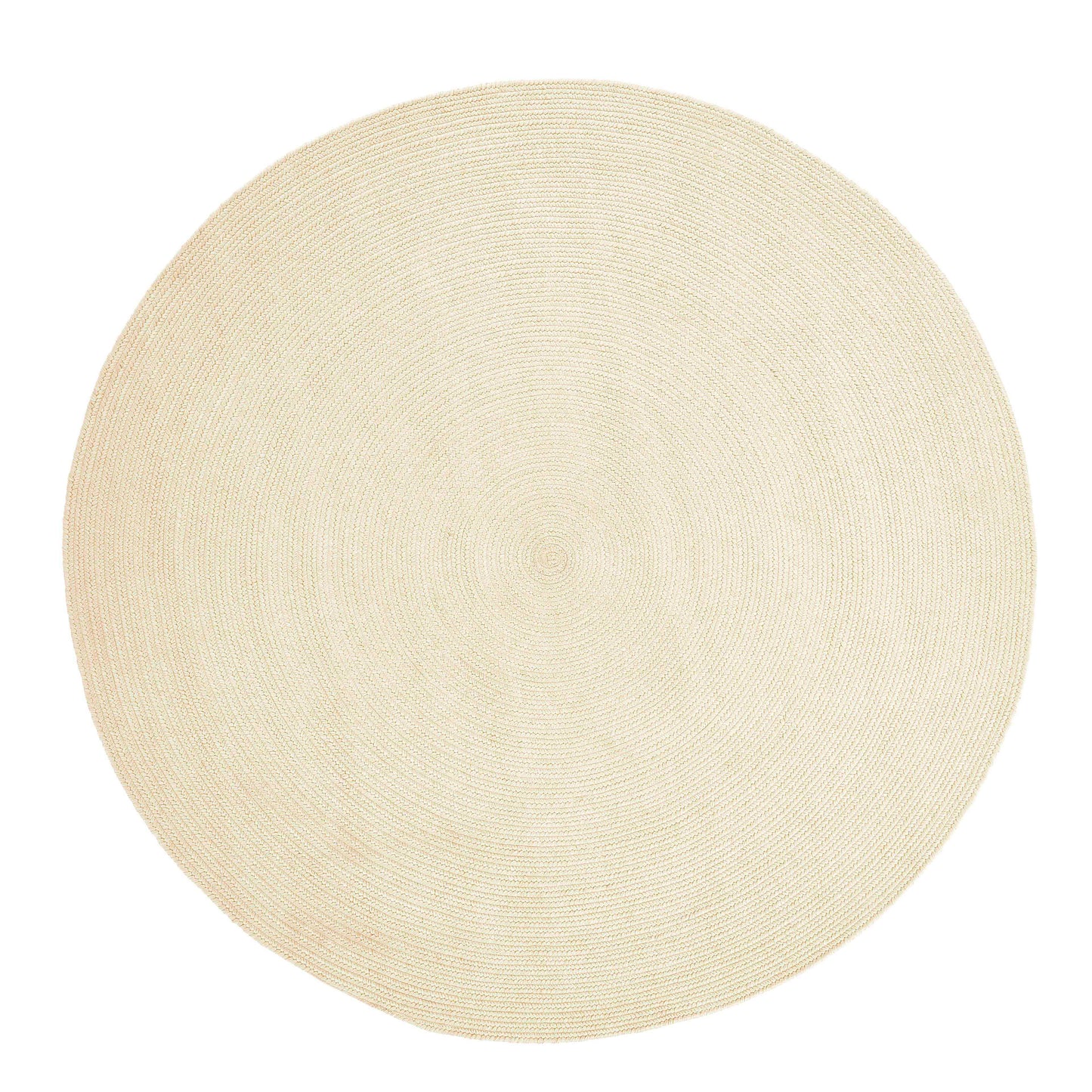 Bohemian Braided Indoor Outdoor Rugs Solid Round Area Rug - Cream