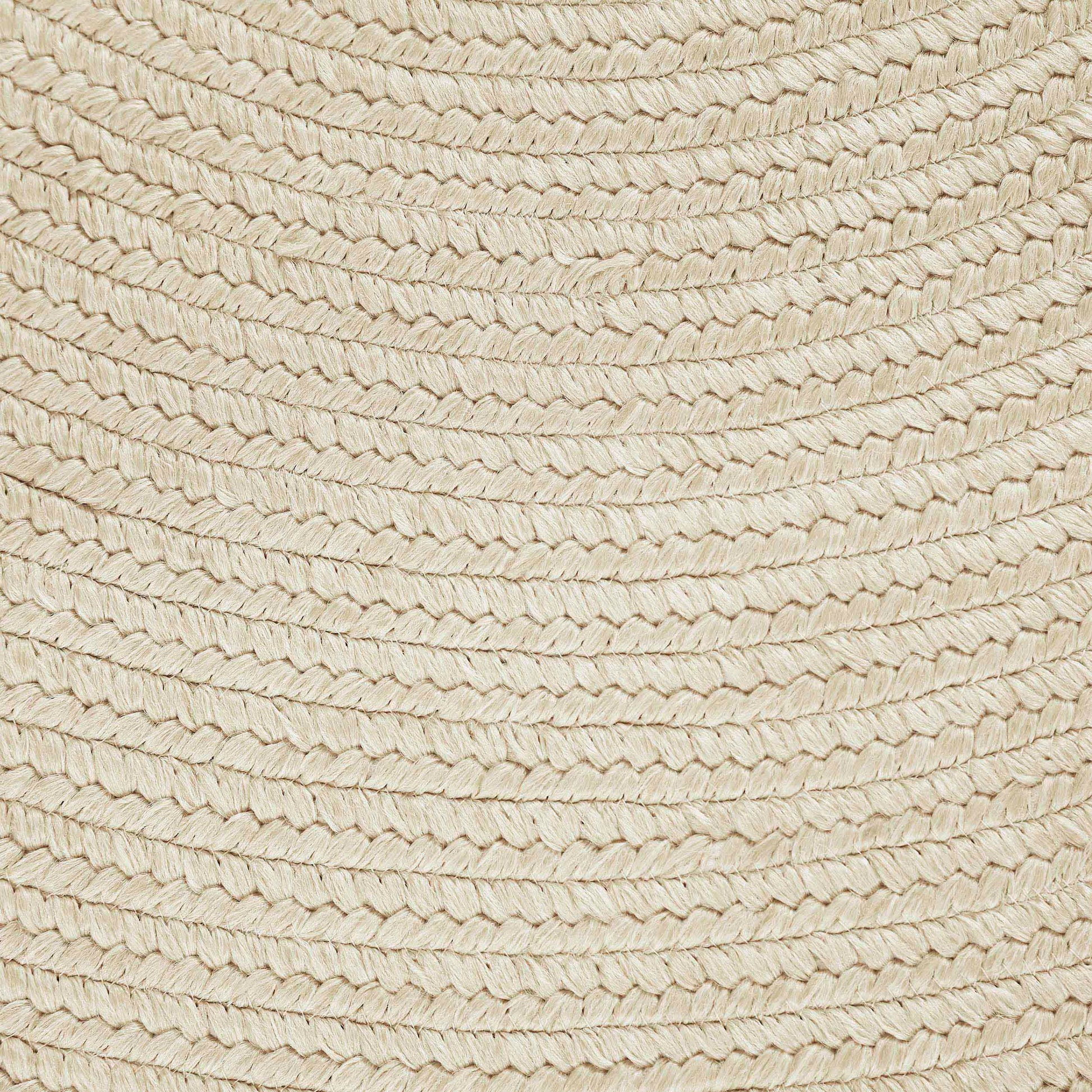 Bohemian Braided Indoor Outdoor Rugs Solid Round Area Rug - Cream