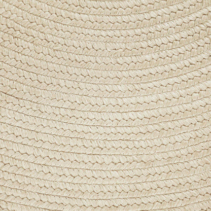 Bohemian Braided Indoor Outdoor Rugs Solid Round Area Rug - Cream