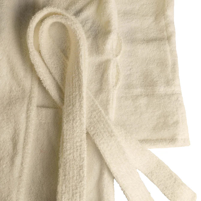 Classic Women's Bath Robe Turkish Cotton Bathrobe with Adjustable Belt - Cream