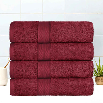 Ultra-Soft Rayon from Bamboo Cotton Blend 4 Piece Bath Towel Set