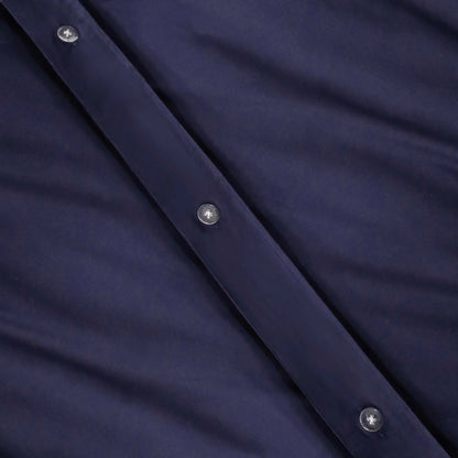 Cotton Percale Modern Traditional Duvet Cover Set - CrownBlue