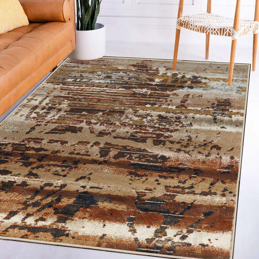 Damara Splatter Abstract Indoor Area Rug or Runner Rug