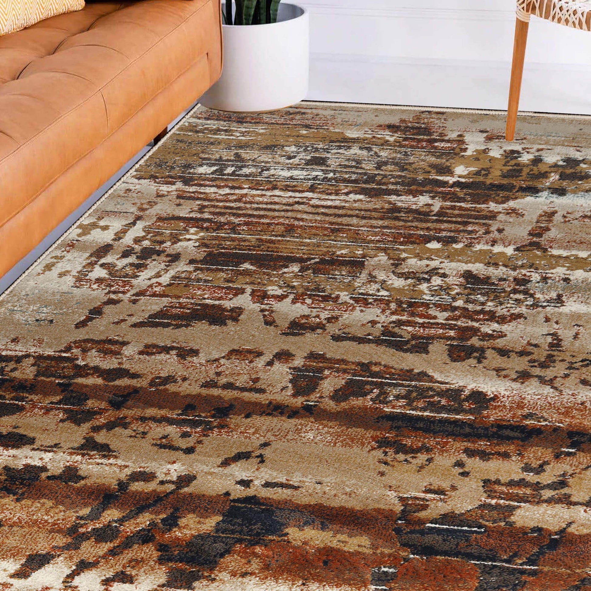 Damara Splatter Abstract Indoor Area Rug or Runner Rug