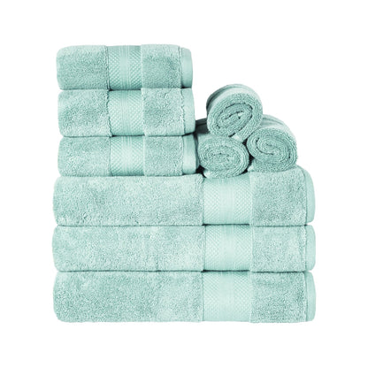 Superior Premium Turkish-Cotton Assorted Towel Set - Dusty Aqua