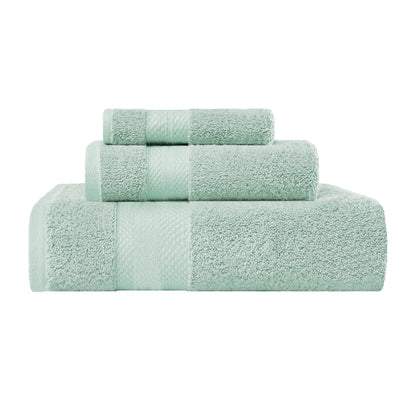 Superior Premium Turkish-Cotton Assorted Towel Set - Dusty Aqua