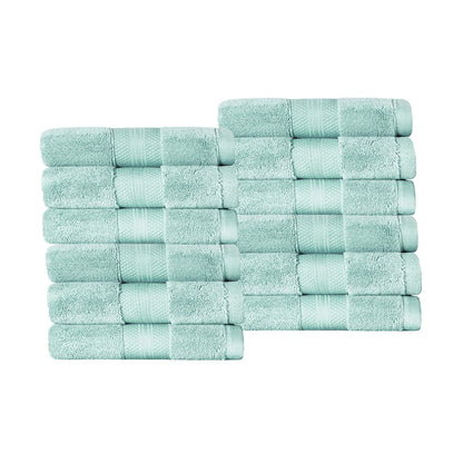Superior Premium Turkish-Cotton Assorted Towel Set - Dusty Aqua