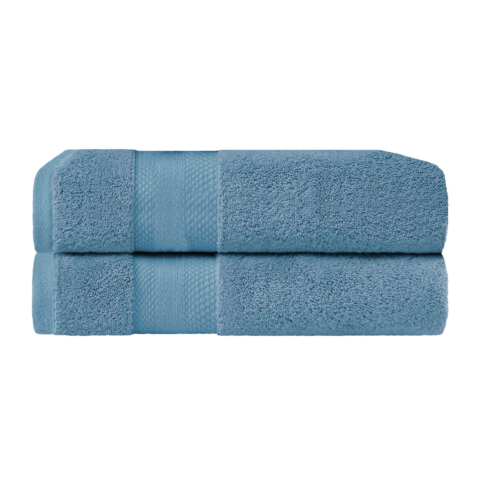 Superior Premium Turkish-Cotton Assorted Towel Set - Denim Blue