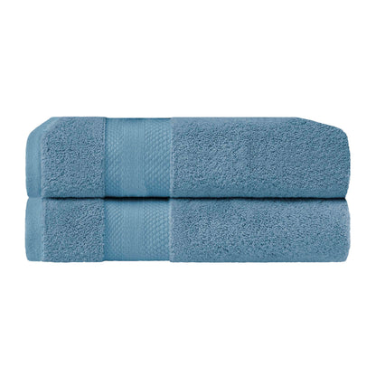 Superior Premium Turkish-Cotton Assorted Towel Set - Denim Blue