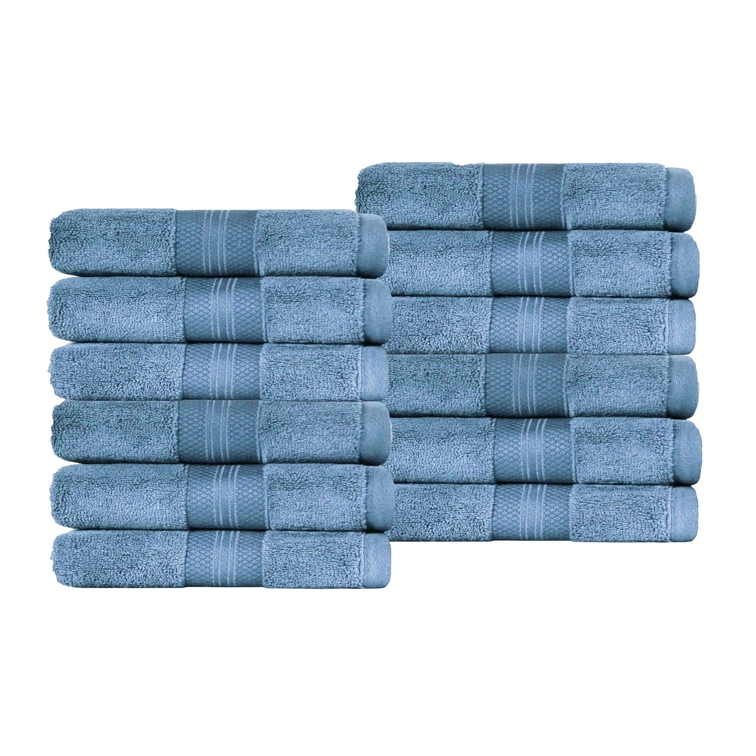 Superior Premium Turkish-Cotton Assorted Towel Set - Denim Blue