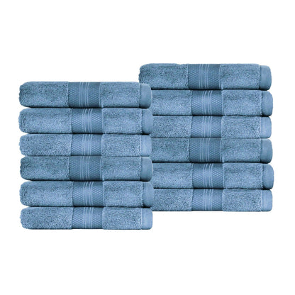 Superior Premium Turkish-Cotton Assorted Towel Set - Denim Blue